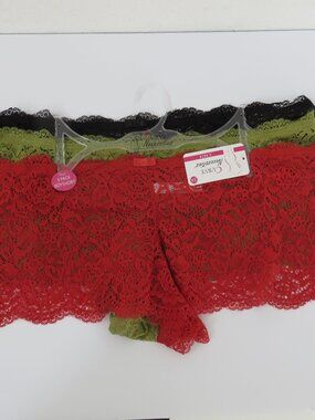 (#111) Curve Necessities Lace Boyshorts Panties, 3 Pack Size 3X